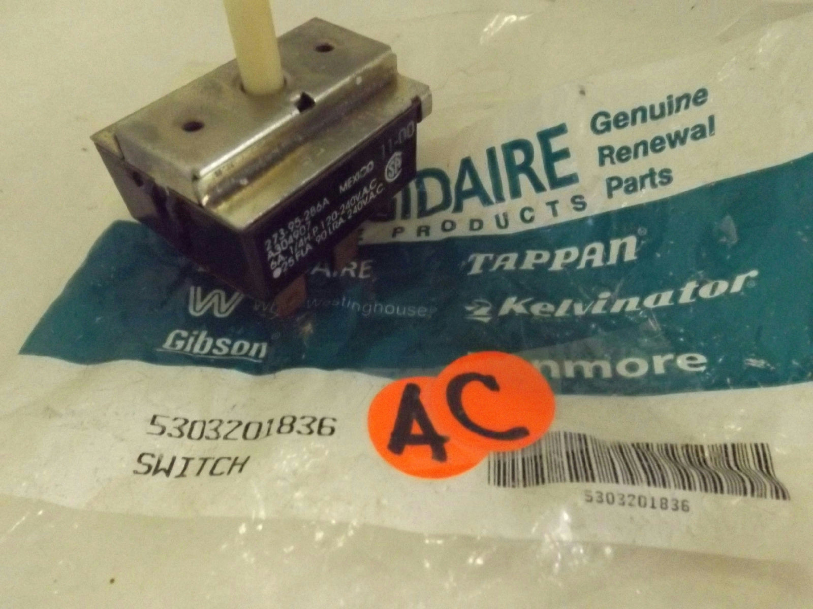 FRIGIDAIRE KENMORE AIR CONDITIONER 5303201836 SELECTOR SWITCH NEW FRIGIDAIRE KENMORE AIR CONDITIONER 5303201836 SELECTOR SWITCH NEW
